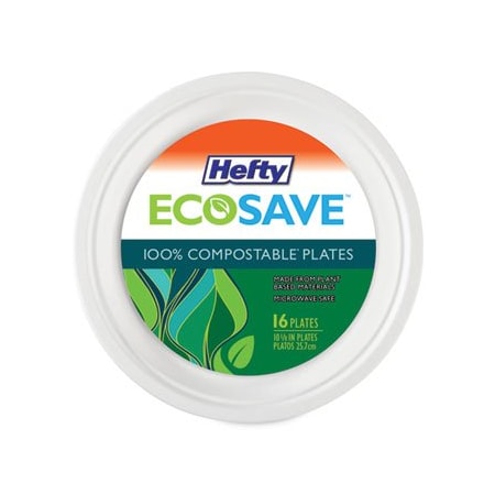 Reynolds Hefty, Super Strong Paper Dinnerware, 6 3/4in Plate, Bagasse, 30PK D77300PK